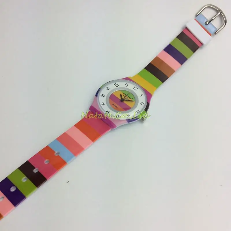 NATATE Willis женские наручные часы модные радужный узор дизайн водонепроницаемые аналоговые силиконовые наручные часы 1150