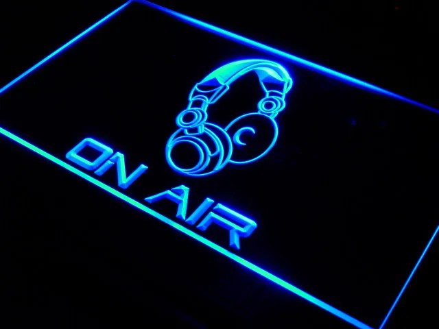 s013 on air headphone headset studio led neon light sign on off
