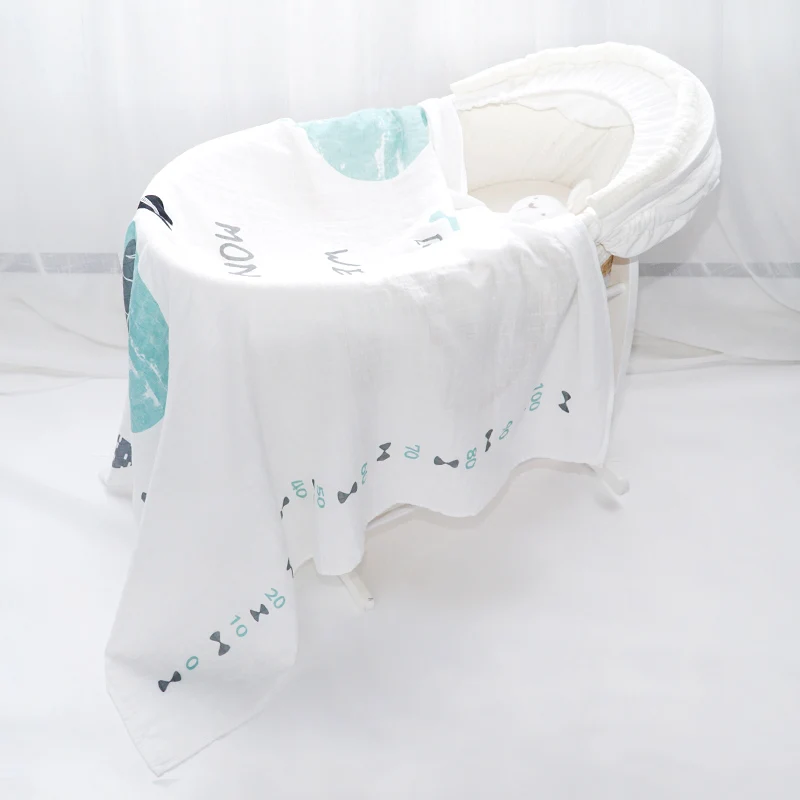 Детское одеяло Muslinlife с рисунком для новорожденных; детское одеяло для пеленания; супер мягкое муслиновое детское одеяло для фотосессии