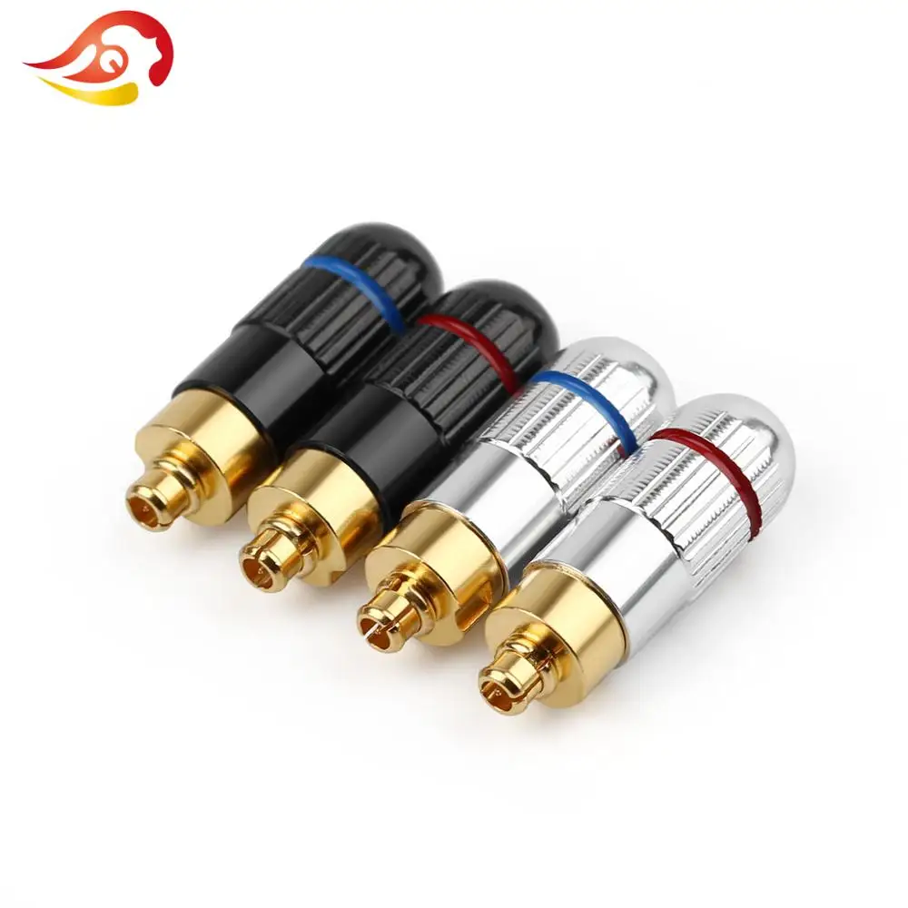 QYFANG DIY Headphone Pin Audio Jack 24K Gold Plated Copper Headset Adapter Solder Wire Connector MMCX Plug For DN2002 DK3001