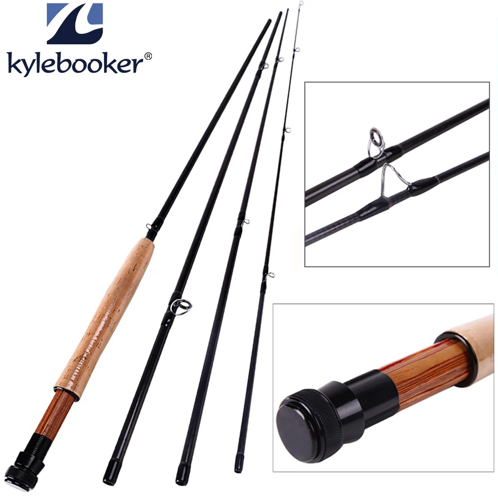 Fly Fishing Rod 9FT 2.7M 4 Section Fly Fishing Rod Line wt 5/6 Soft