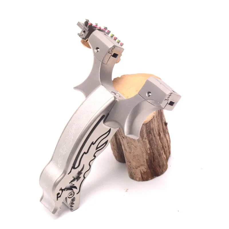 

Stainless Steel Hunting Slingshot Catapult with Aim Outdoor Shooting Handheld Slingshots with Flat Rubber Band