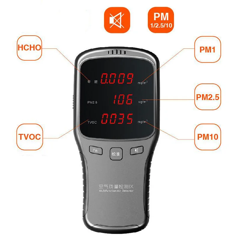 Beste Digital Formaldehyde PM2 5 HCHO TVOC Meter Air Quality Gas Detector Monitor