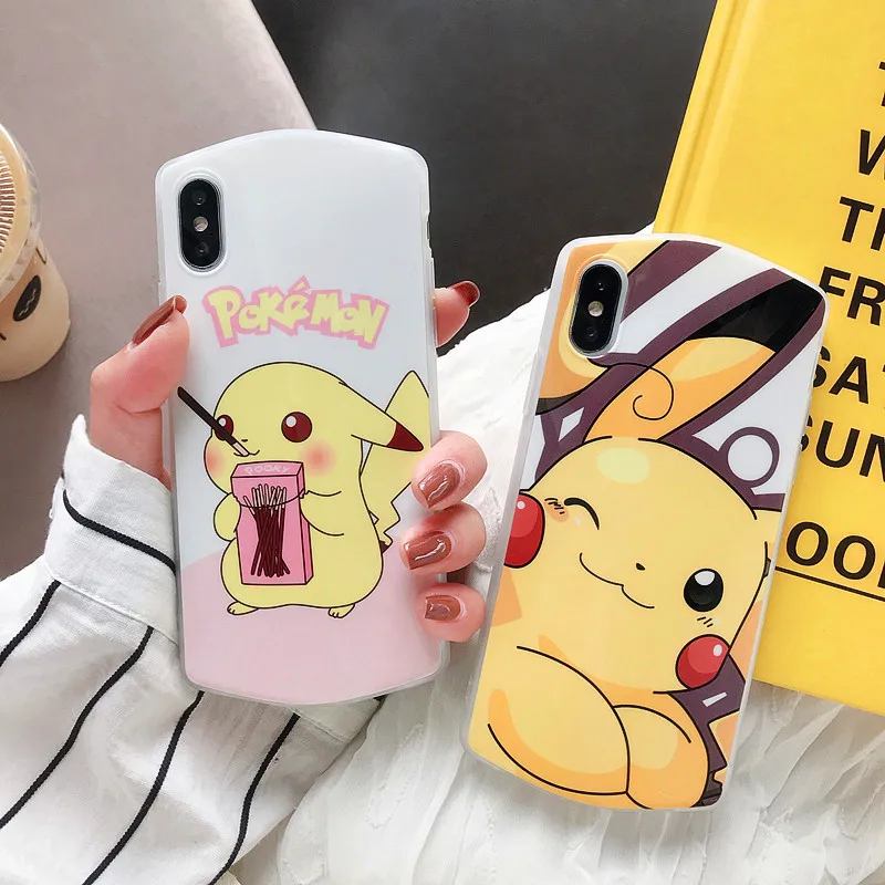 Для iPhone 7 8 plus X 10 Pikachue TPU мобильный телефон чехол для 6 6S XR XS MAX мягкий IMD силиконовый