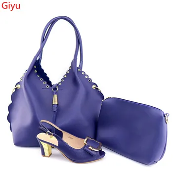 

doershow Nigerian Party royal blue Shoe and Bag Set Italian Shoes and Bags Set for party African Matching Shoes and Bags!HHM1-1