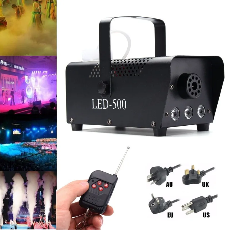 

500W Professional Smoke Ejector Fog Machine RGB LED Night Light Stage Lighting Effect Remote Controller DJ Party KTV Bar Show