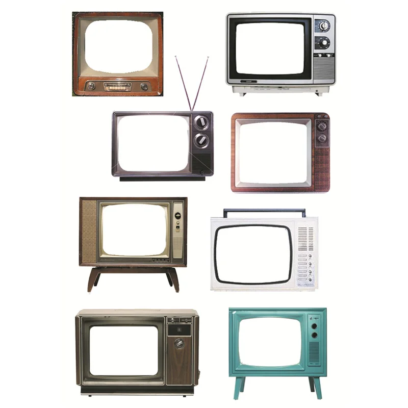 

2 pcs/lot Old Television DIY Waterproof Paper Sticker Flakes Post It Stationery Scrapbook Notebook Planner Stickers