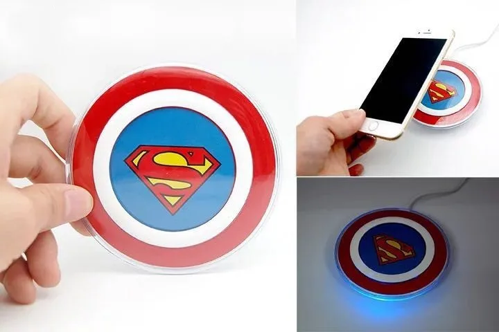 A+ Человек из стали версия Супермена Беспроводное зарядное устройство зарядного устройства для samsung GALAXY S6 S6 edge G9200 G920f - Цвет: QISuperMan