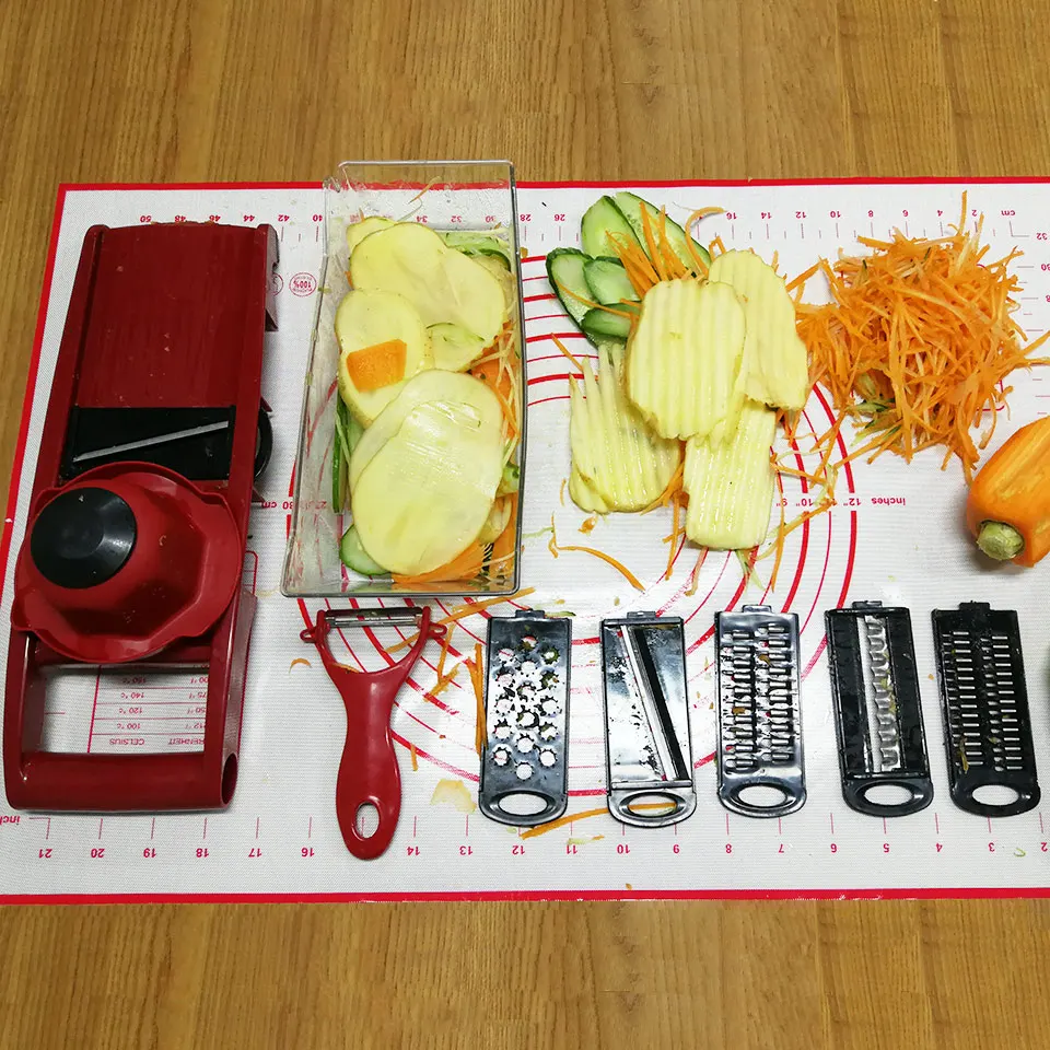 

Multifunctional Manual Vegetable Cutter Slicer Kitchen Accessories Onion Cutter Potato Peeler Adjustable Mandoline Slicer