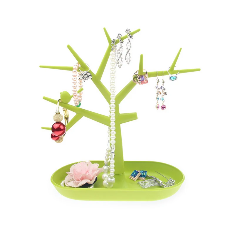 Mordoa креативный держатель для ключей, лаки для ногтей, подвески, кольца, серьги, вешалка для ювелирных изделий, органайзер, полка, стеллаж для демонстрации в форме птичьего дерева - Цвет: Зеленый