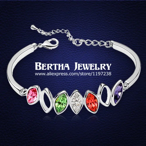 

New Design Bracelets & Bangles Pulseras For Women Femme Crystals from Swarovski Cristal Bijoux Friendship Charm