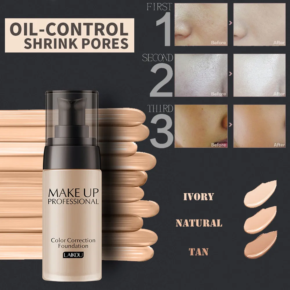 

New Liquid Face Color Waterproof Concealer Whitening Oil Control Luxury Face Foundation Beauty Makeup Highlighter Long Lasting