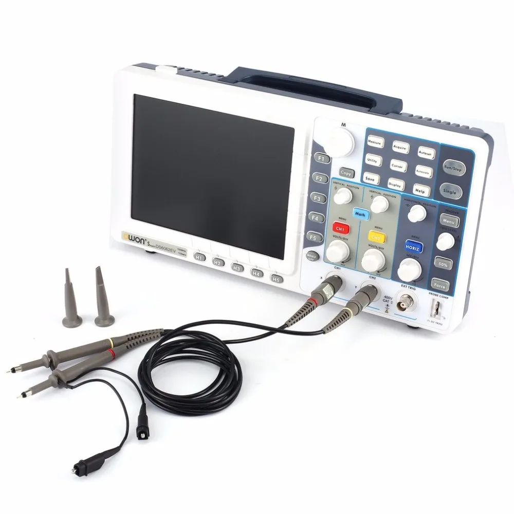 

Owon SDS6062EV 8 Inch Digital Storage Oscilloscope 60MHz 2+1 Channels Record USB Waveform Generator Logic Analyzer Spectrum