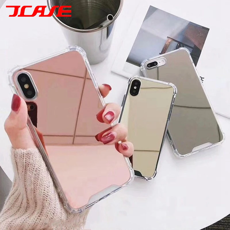 Зеркальный чехол для телефона iphone 7 8 6s 6 plus X XR XS Max милый мягкий ударопрочный из ТПУ