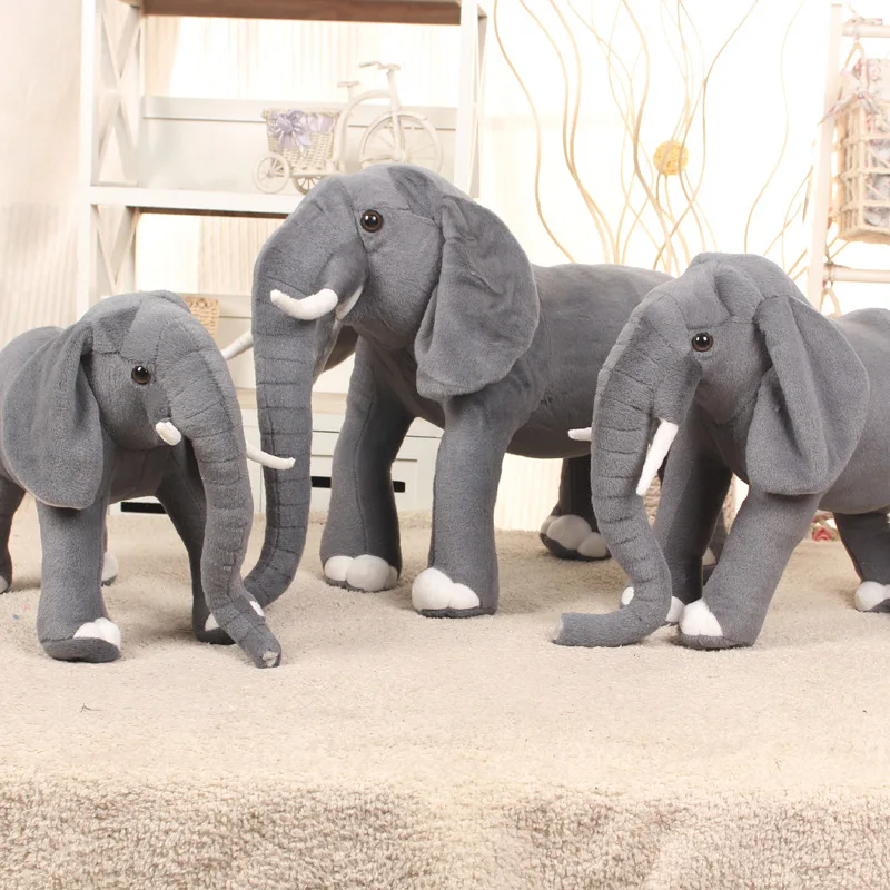 simulation elephant plush toy huge 80x50cm gray elephant doll, photography prop, party decoration,Christmas gift w1934