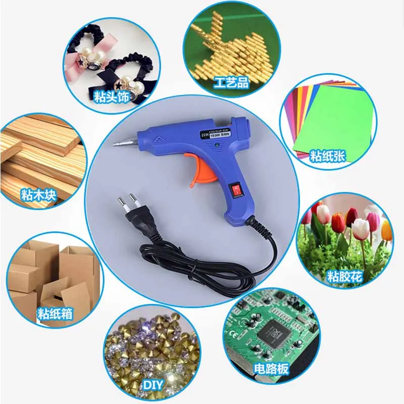 Hot melt glue gun 7mm Glue Stick Craft glues 20W 110~240V EU Plug Glue gun mini DIY repair power tool Professional Heat Glue gun (2)