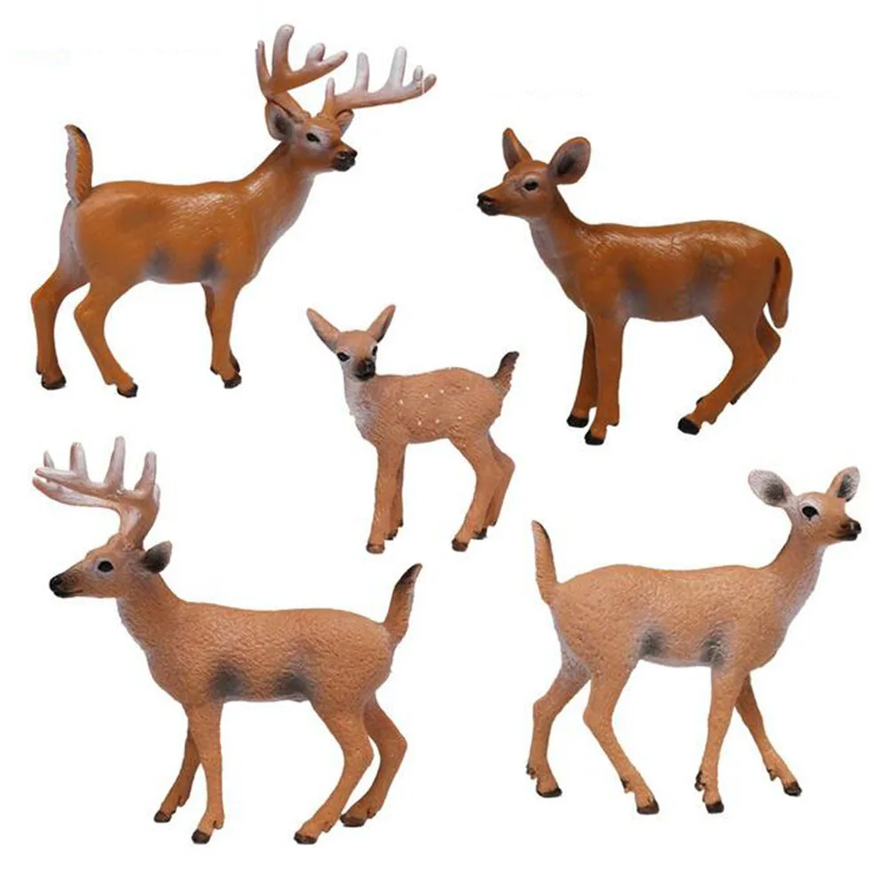 5-pcs-set-Emulational-Realistic-small-animals-deer-Plastic-Figures-toy ...