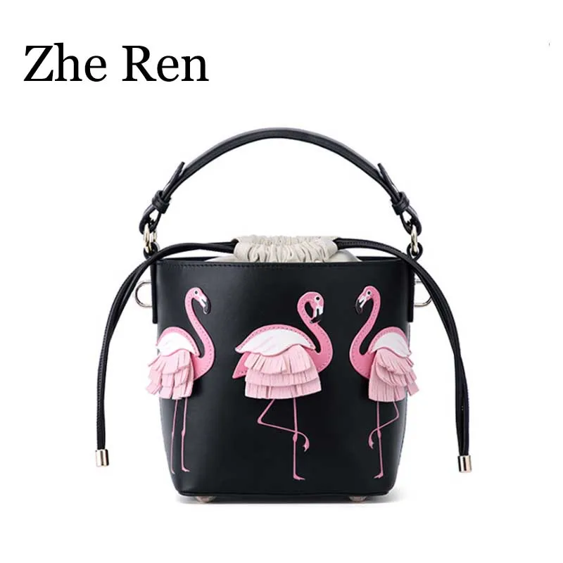 

Female bag 2019 new hot style flamingo bucket bag fairy single-shoulder small cross bag ladies hand bags