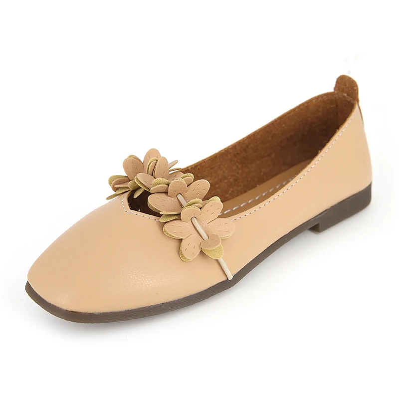 

HEE GRAND 2019 Ballet Flats Women Flower Appliques Loafers Square Toe Slip On Solid Oxfords Ladies Elegant Flat Shoes XWD7358