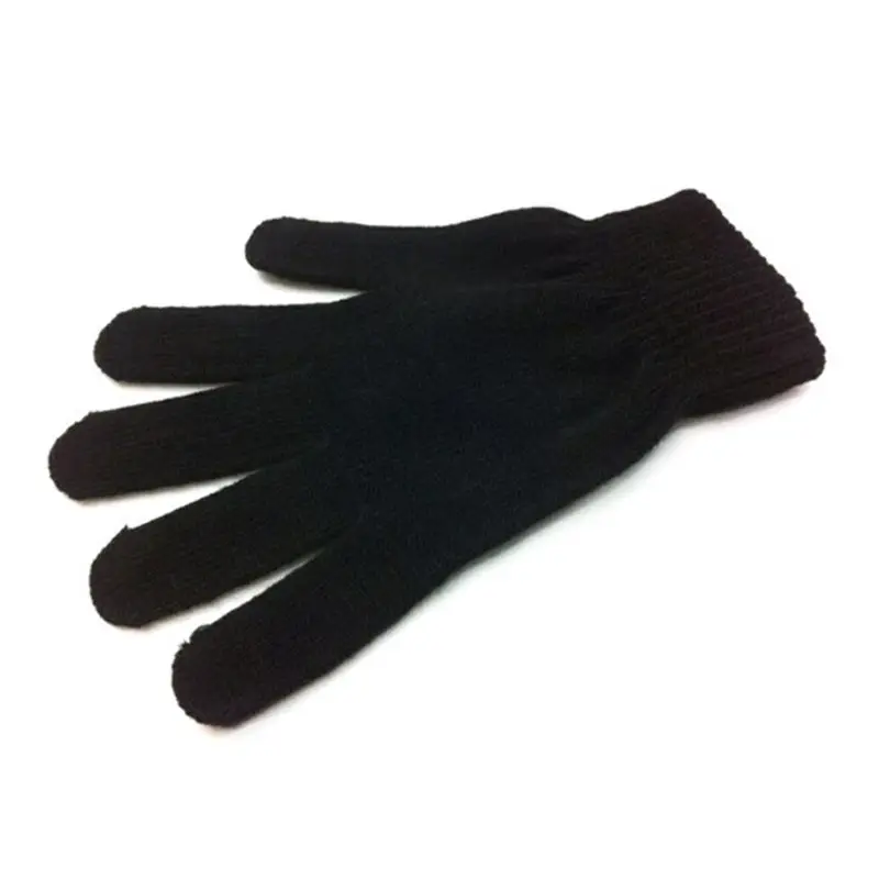 12 пар черная магия перчатки взрослые дети дамы и Для мужчин полный пять пальцами эластичные зимние теплые вязаные одноцветное Цвет один