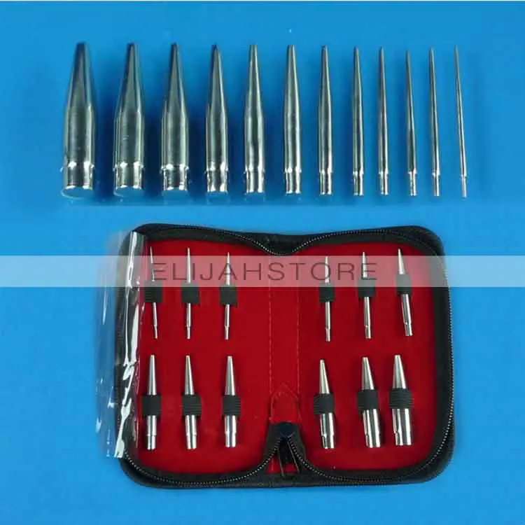 

New Arrival 12pcs Body Piercing Tool Cone Kits for Ear Navel Nose Supply Free Shipping