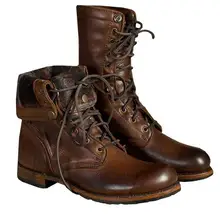 Зимние ботинки из искусственной кожи; байкерские ботинки; короткая плюшевая мужская обувь; цвет коричневый; размеры 38-48