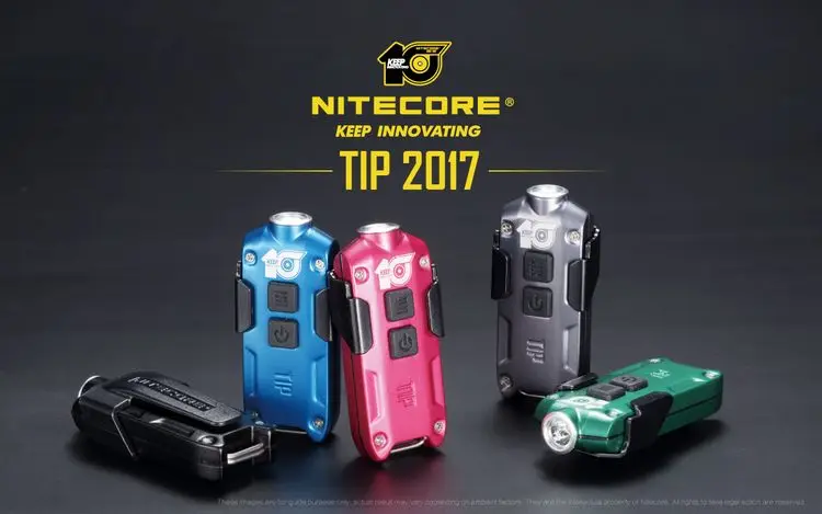 Распродажа! NITECORE 10th праздничный подарочный набор наконечник металлический микро USB Перезаряжаемый кнопочный светильник+ зажим мини EDC маленький флэш-светильник 5 цветов