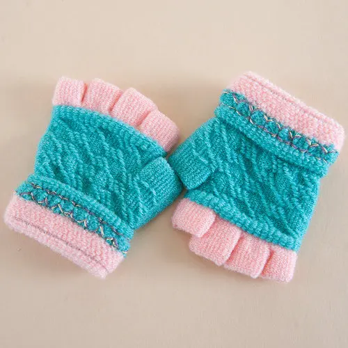 Модные перчатки детские перчатки-митенки унисекс для мальчиков и девочек красивые стильные зимние перчатки без пальцев перчатки - Цвет: 2