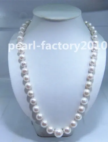 

Free Shipping >>>>>huge 24" AAA 15-12 MM SOUTH SEA NATURAL White PEARL NECKLACE 14k gold