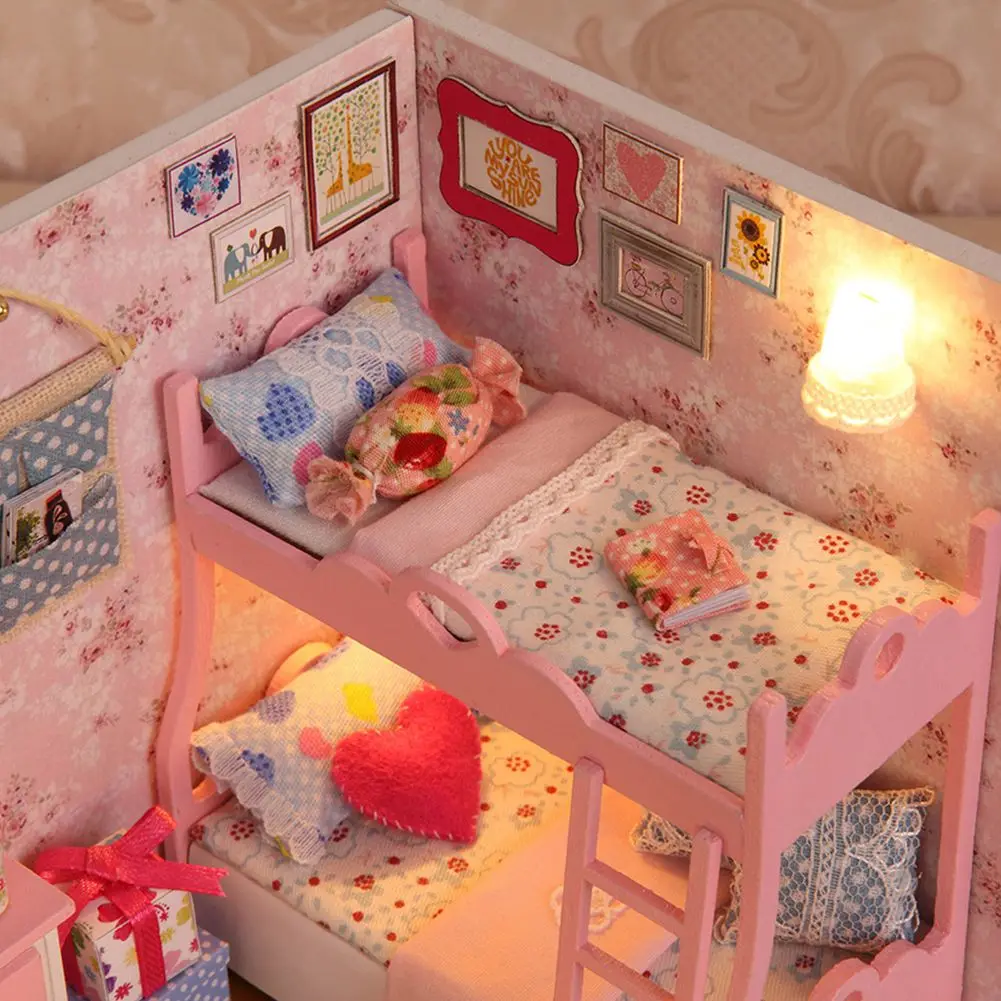 1:24 يدويا دمية الأثاث Diy مصغرة غطاء غبار ألعاب خشبية للأطفال البالغون هدية