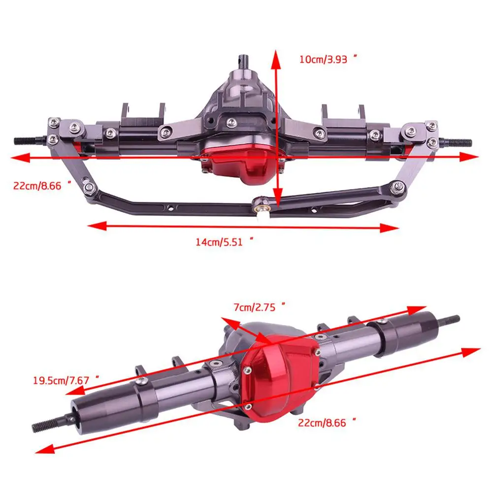 LeadingStar 1/10 RC автомобиль CNC алюминиевый передний + задний рок мост машина для 1:10