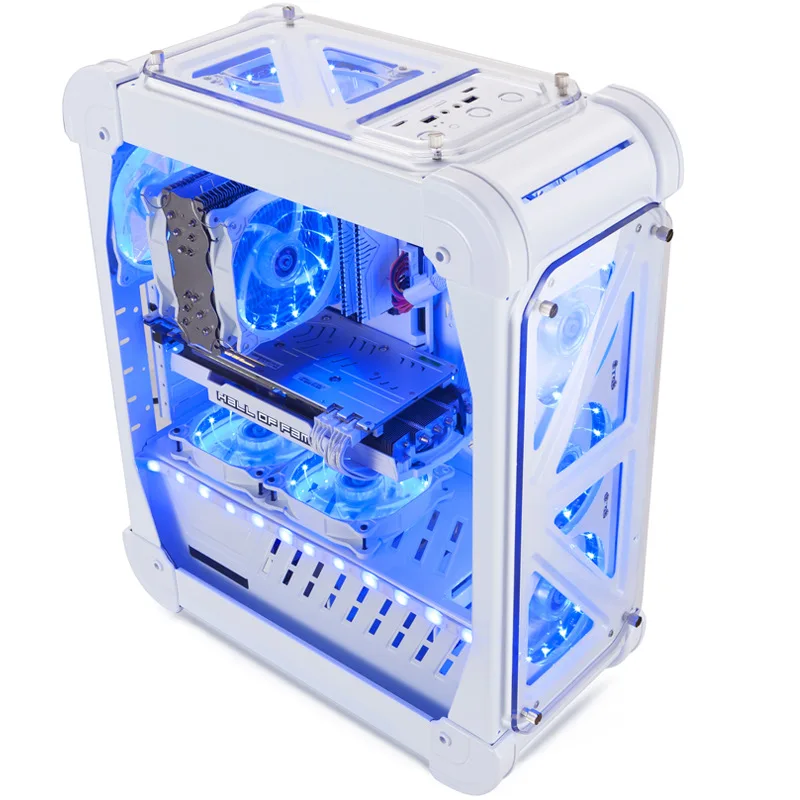 Чехол для компьютера Blizzard, корпус для настольного компьютера с акриловой прозрачной красочной коробкой ATX, компьютерная коробка, простая игровая башня