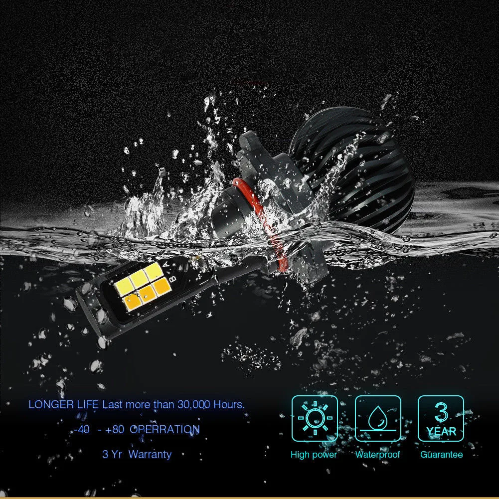 9005 HB3 9006 HB4 Автомобильные фары белый Янтарный двойной цвет 12SMD 3030 чипсет светодиодный заменитель для вождения