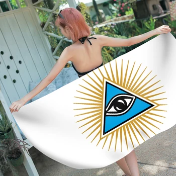 

3D Printed All-eye Microfiber rectangle Beach Towel for Adults Child Summer Toalla Yoga Mat T450