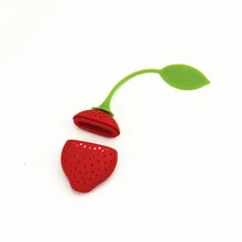 Чай листьев ситечко прекрасный силиконовый клубника шар для чайного пакетика Щупы для мангала свободные травяные специй заварки Фильтр Чай ин DHL