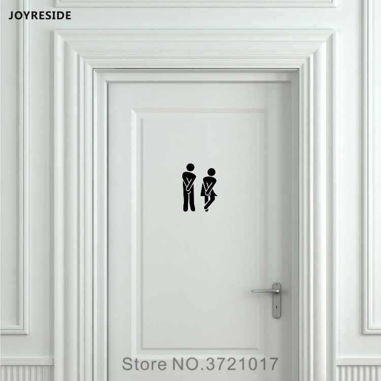 JOYRESIDE Unisex Restroom Bathroom Toilet Door Wall Decal Vinyl Sticker Decor Funny Boy And Girl Art Home House Decoration XY081 JOYRESIDE Unisex Restroom Bathroom Toilet Door Wall Decal Vinyl Sticker Decor Funny Boy And Girl Art Home House Decoration XY081