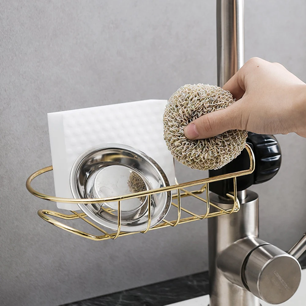 

1 PC Useful Bathroom Shelves 3 Colors Optional Kitchen Sink Faucet Sponge Soap Cloth Drain Rack Storage Organizer Holder Shelf