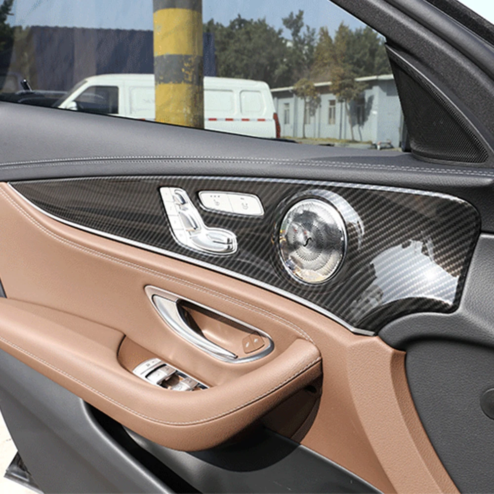 4 шт. Автомобильный декоративный автомобильный стикер из углеродного волокна для Mercedes Benz E Class W213 E200L E320L E260L E300L E350L автомобильные аксессуары