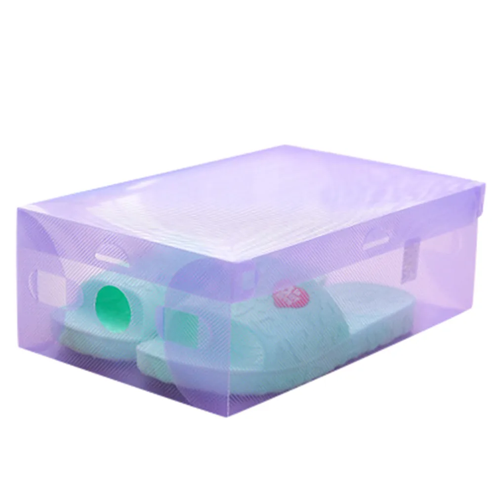 Многоцветные пластиковые водонепроницаемые пылезащитные коробки для обуви Горячая Складные Пластиковые обувные коробки органайзер для хранения стекируемая коробочка