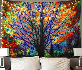 

Mandala Indian Glowing Tree Tapestry Wall Hanging Art Painting Throw Blanket Beach Throw Thin Blanket Yoga Mat Bedroom Decor