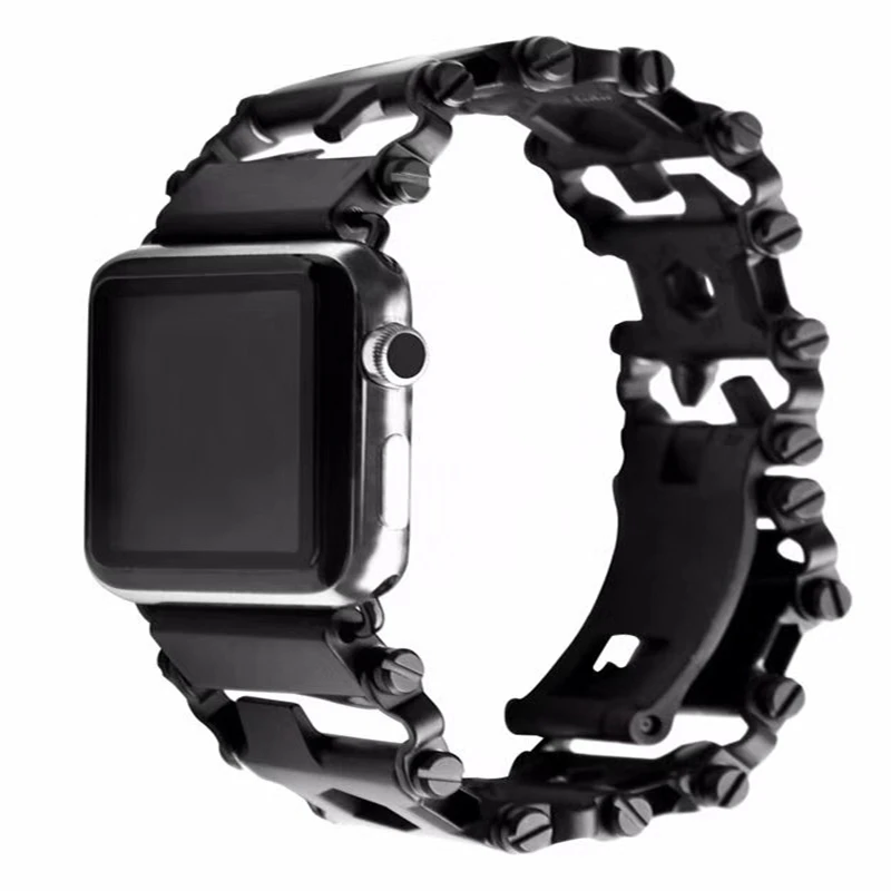 Спортивный ремешок из нержавеющей стали для Apple Watch 4 3 2 Band отвертка инструмент 38 мм 40 мм 42 мм 44 мм для iwatch 4 3 2 1