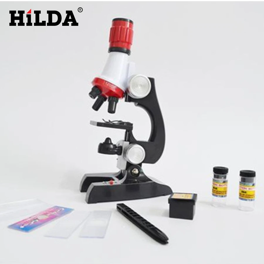 HILDA For a Kids Soort Microscoop Kit Lab LED 1200X Monoculaire Plastic Thuis Educatieve Speelgoed Gift Biologische Microscoop HILDA For a Kids Soort Microscoop Kit Lab LED 1200X Monoculaire Plastic Thuis Educatieve Speelgoed Gift Biologische Microscoop