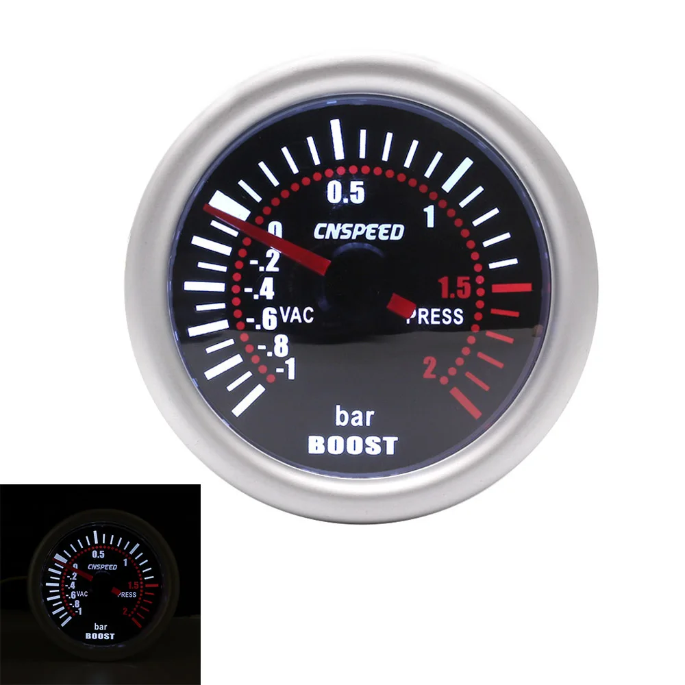 CNSPEED " 52 мм турбо Boost Gauge-1-2 бар автомобиль Дым Лен с регулируемым Авто турбо Boost контроллер комплект 1-30 PSI