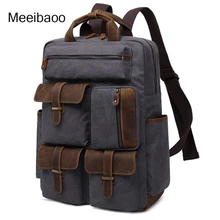 15,6 дюймов Сумка для ноутбука мужской рюкзак путешествия ретро холщовые сумки для учащихся водонепроницаемая сумка винтажный рюкзак YD216