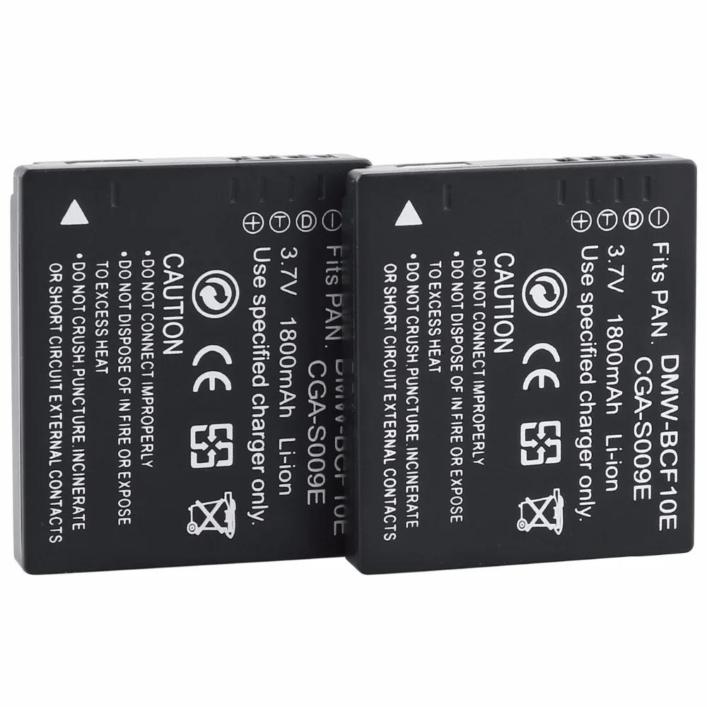 2Pcs Probty Dmw-Bcf10E Dmw Bcf10E Batterie Della Macchina Fotografica Per Panasonic Dmc-Fc25 Dmc-Fx500 Dmc-Fx580 Dmc-Ts1 Dmc-Ft1 Dmc-Fs7 Dmc-Ft3