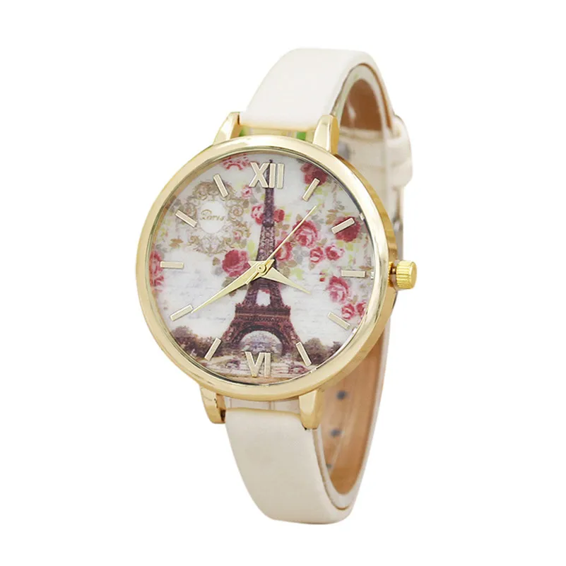 Women's watches with leather bands Eiffel Towe Analog Quartz Movement wrist watches for women clock relogio feminino M14 (5)