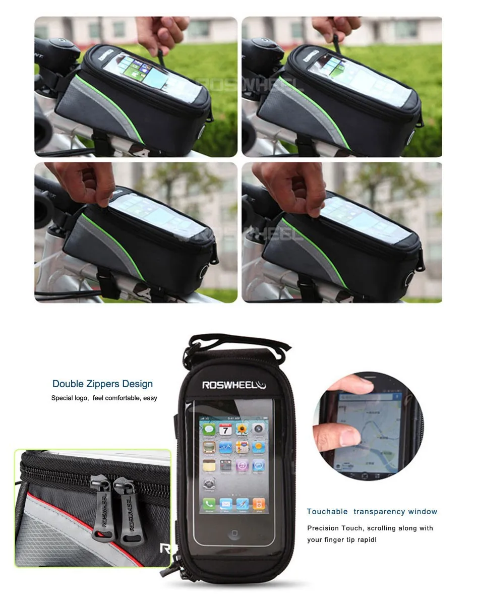 Roswheel 4," 4,8" 5," передние велосипедные сумки, сумки для горной дороги, MTB велосипеда, топ, водонепроницаемая седельная сумка с сенсорным экраном, велосипедная сумка для телефона