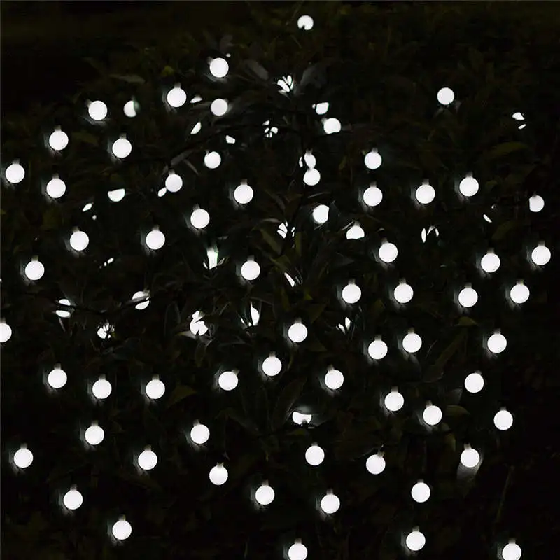 KAKUDER на солнечных батареях скраб шарик огни струны вечерние Декор ударный с 30 декоративные гирлянды шар белый открытый свадьба 19feb12