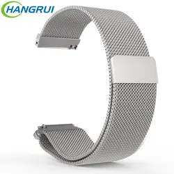 Hangrui металла Milanese Loop магнитная лента для samsung Шестерни S3 ремешок 20 мм 22 мм запястье ремень для Xiaomi Huami AMAZFIT Bip ремень