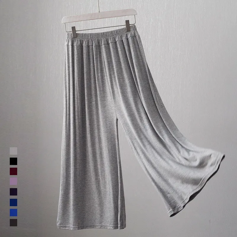 Summer Spring Loose Women Pants Super Cool Modal Wide Leg Comfortable Sport Training Lazy Home Wear For 45-90KG | Женская одежда